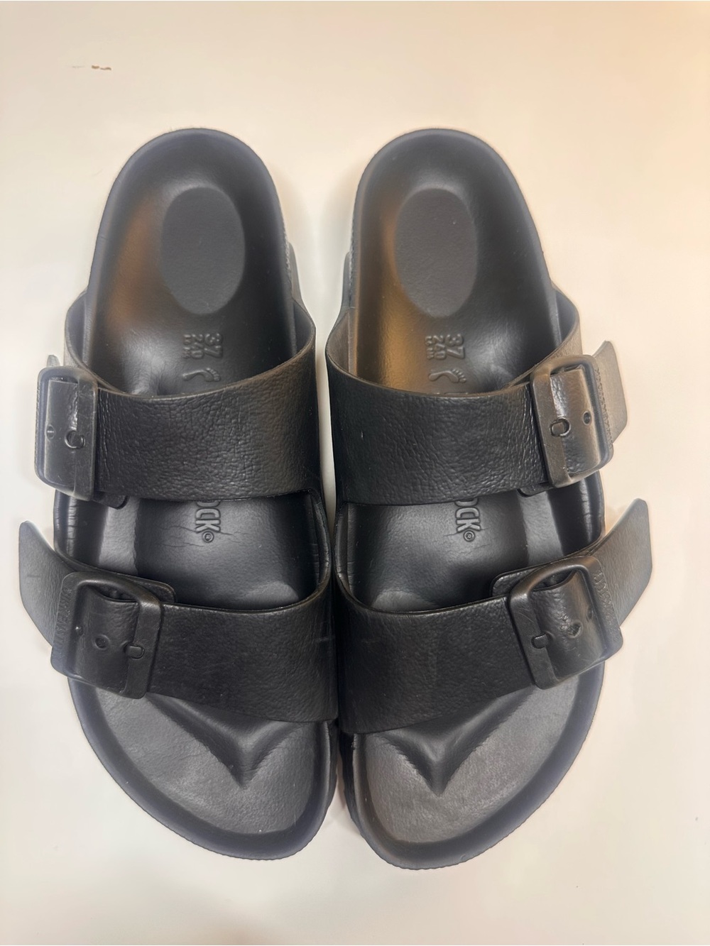 Birkenstock Black Double Buckle Women's Slide Sandals - Picture 2 of 3